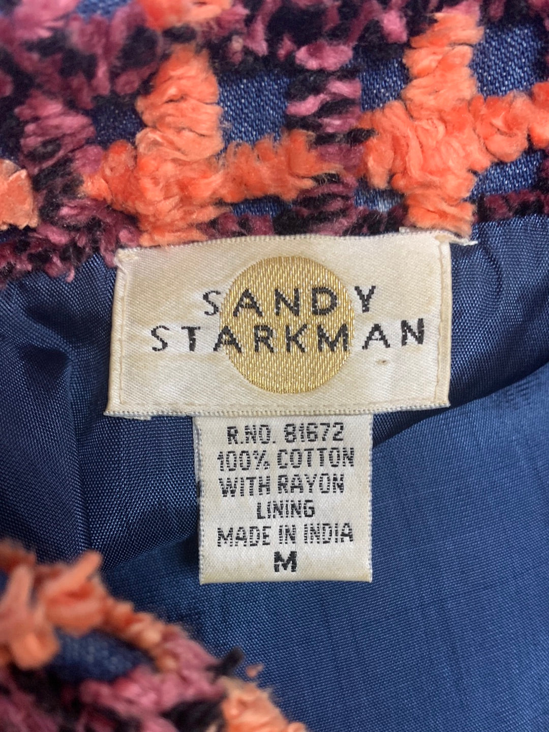 VTG - SANDY STARKMAN multicolor Cotton Rayon Boho Jacket - M