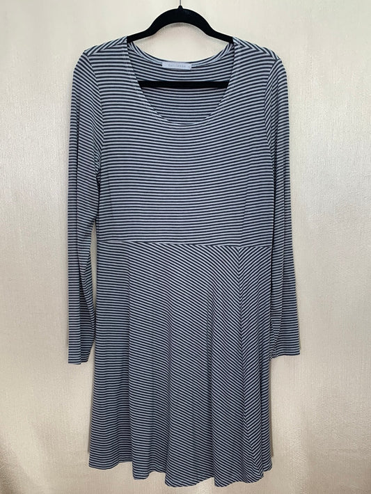 CUT LOOSE grey stripe Rayon Blend Long Sleeve Dress - L