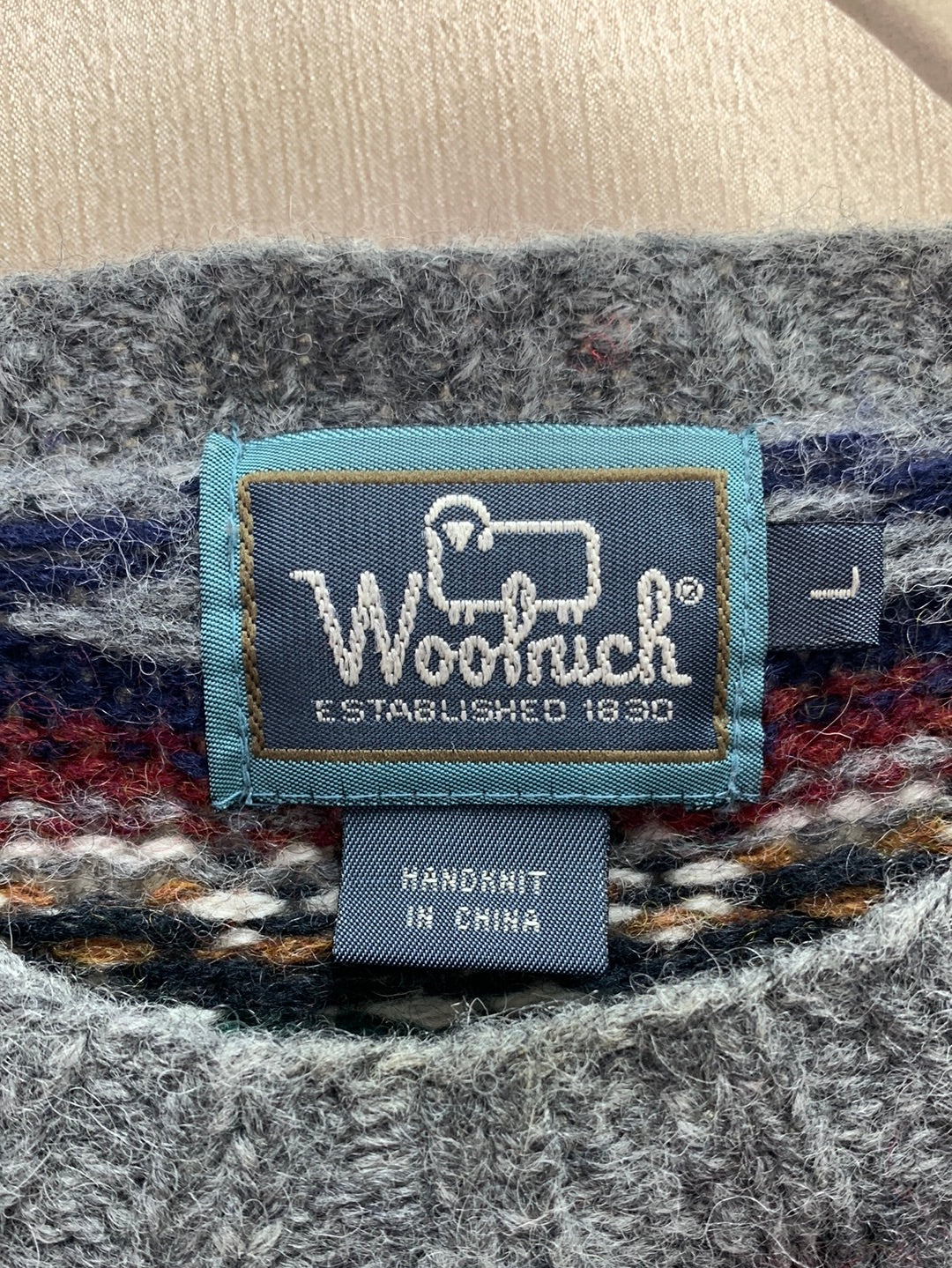 VINTAGE - WOOLRICH multicolor HandKnit Wool Aztec Pullover Sweater - L