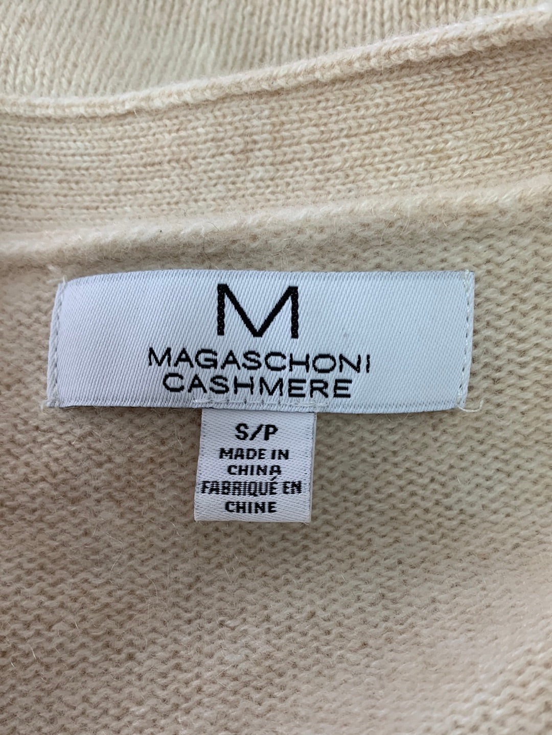 MAGASHCHONI tan Cashmere V-Neck Button Cardigan - Small