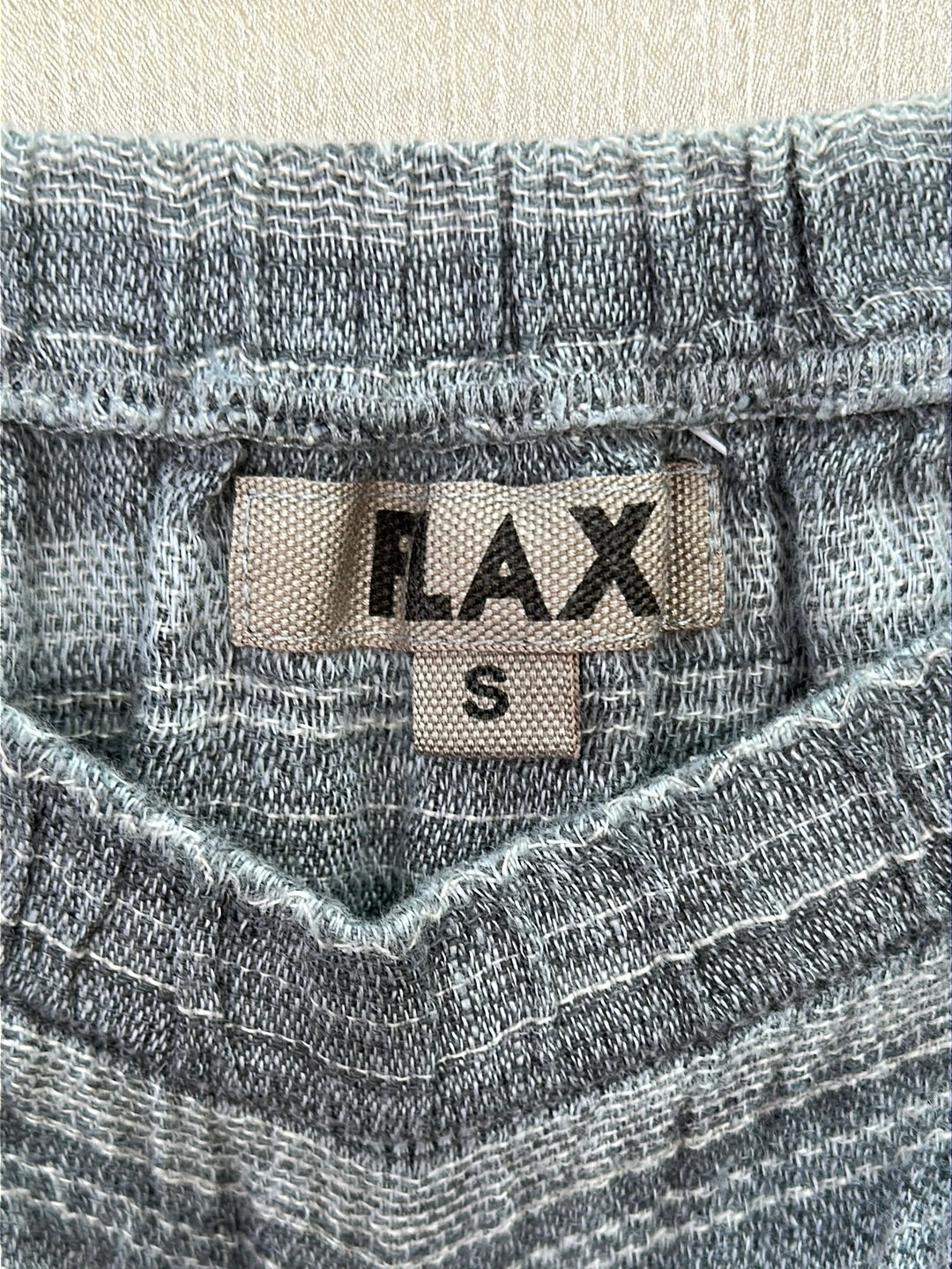 FLAX grey Stripe Lightweight Loose Weave Linen Midi Skirt - S