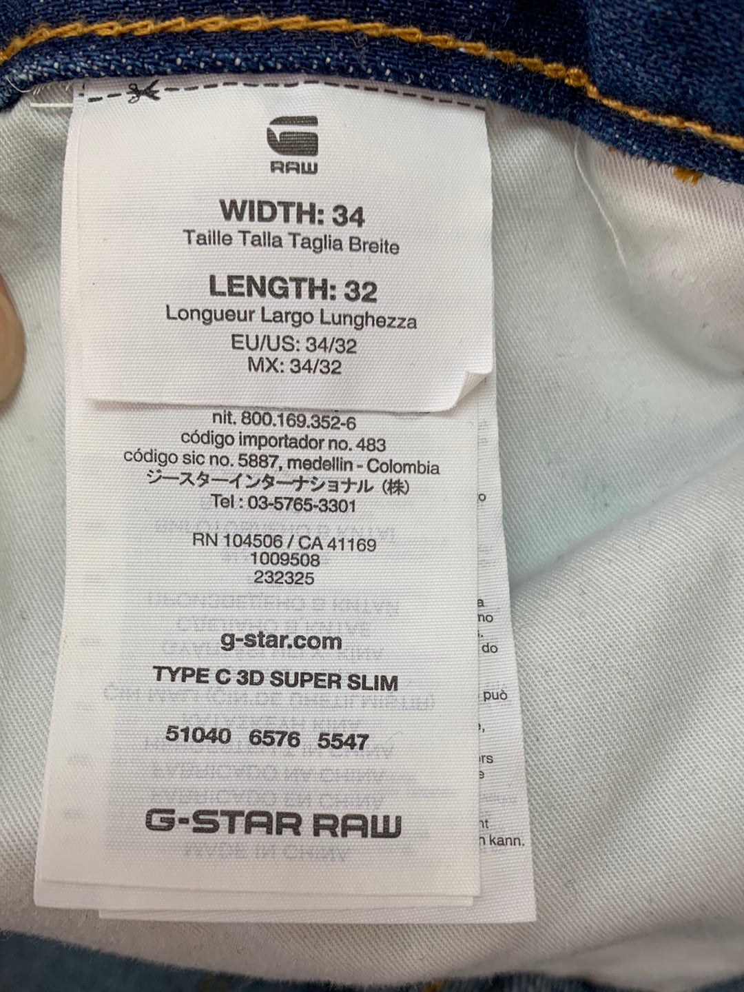 NWT - G STAR RAW denim Type C 3D Super Slim Restored Jeans - 34x32