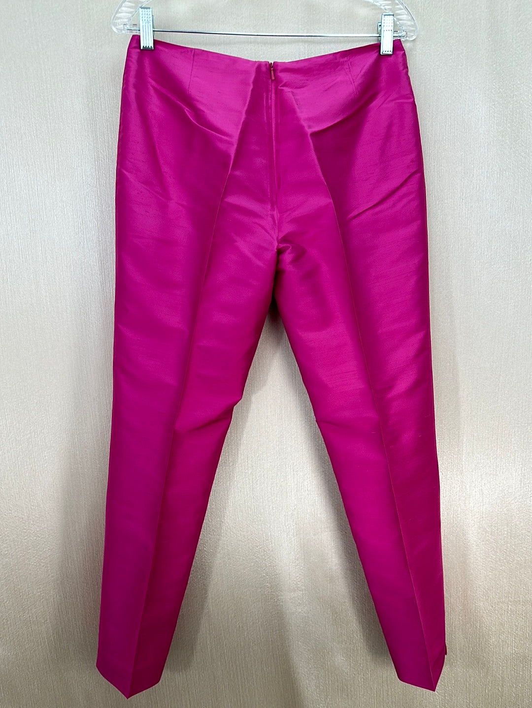 RALPH LAUREN SPORT pink 100% Silk Side Zip Tapered Crop Pants - 8