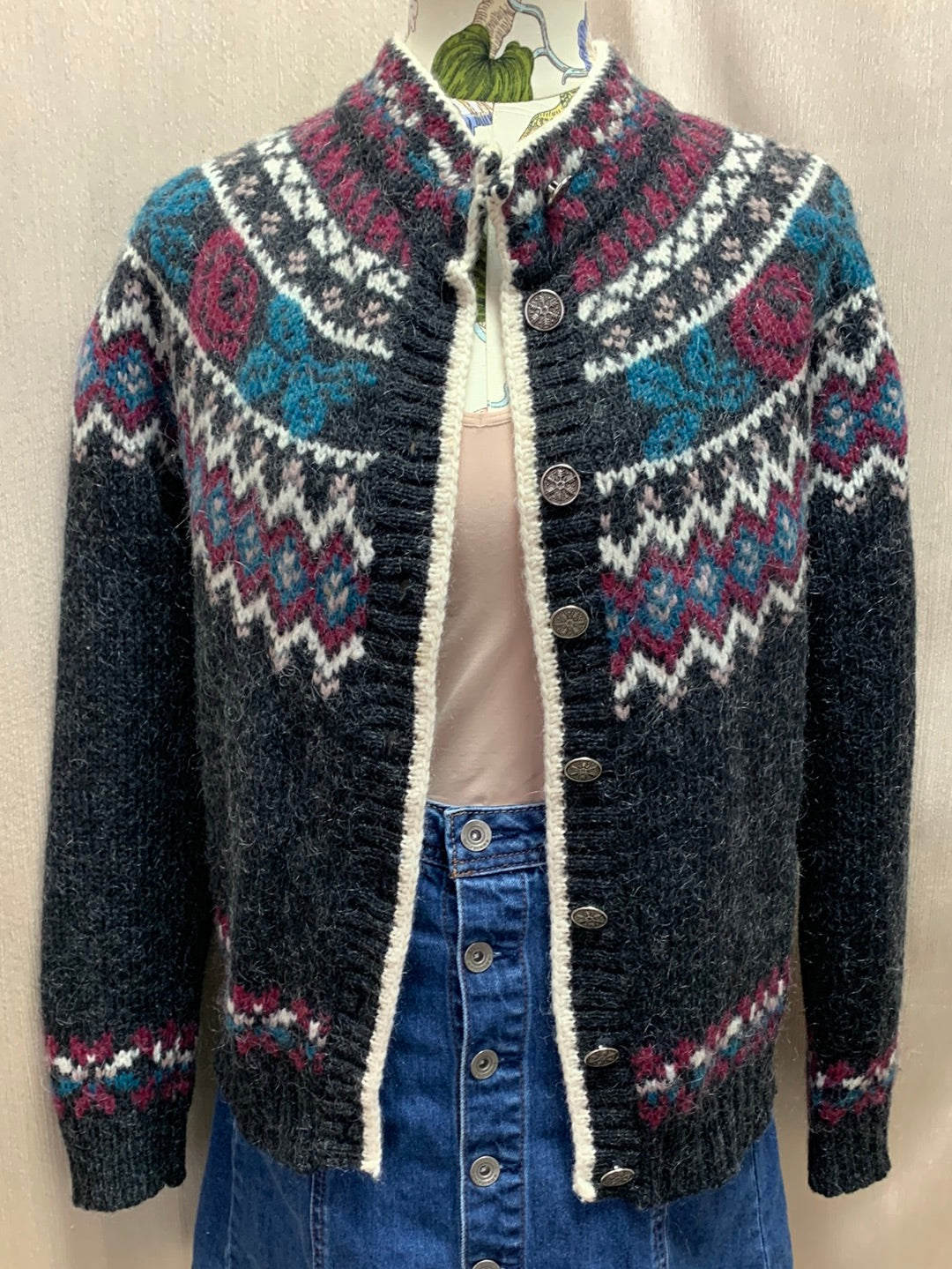 VINTAGE - WOOLRICH multicolor Wool Mohair Sweater Cardigan - S