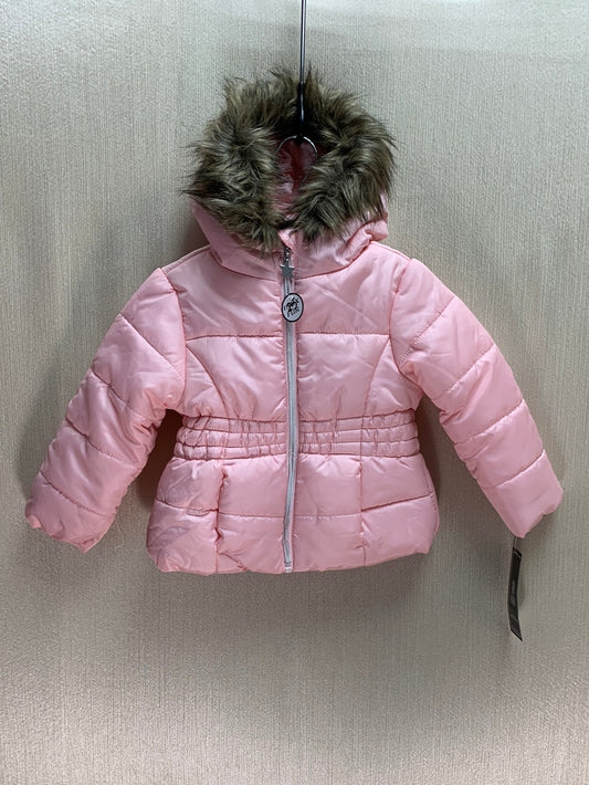 NWT - R 1881 by S. ROTHSCHILD pink Faux Fur Puffer Hooded Jacket - 2T
