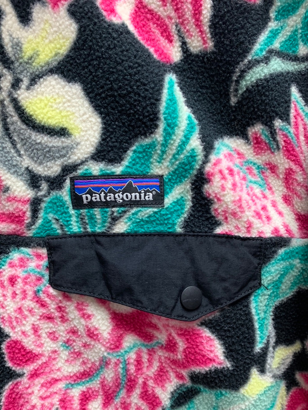 Vintage - PATAGONIA floral Print Synchilla Snap T Fleece Pullover - S