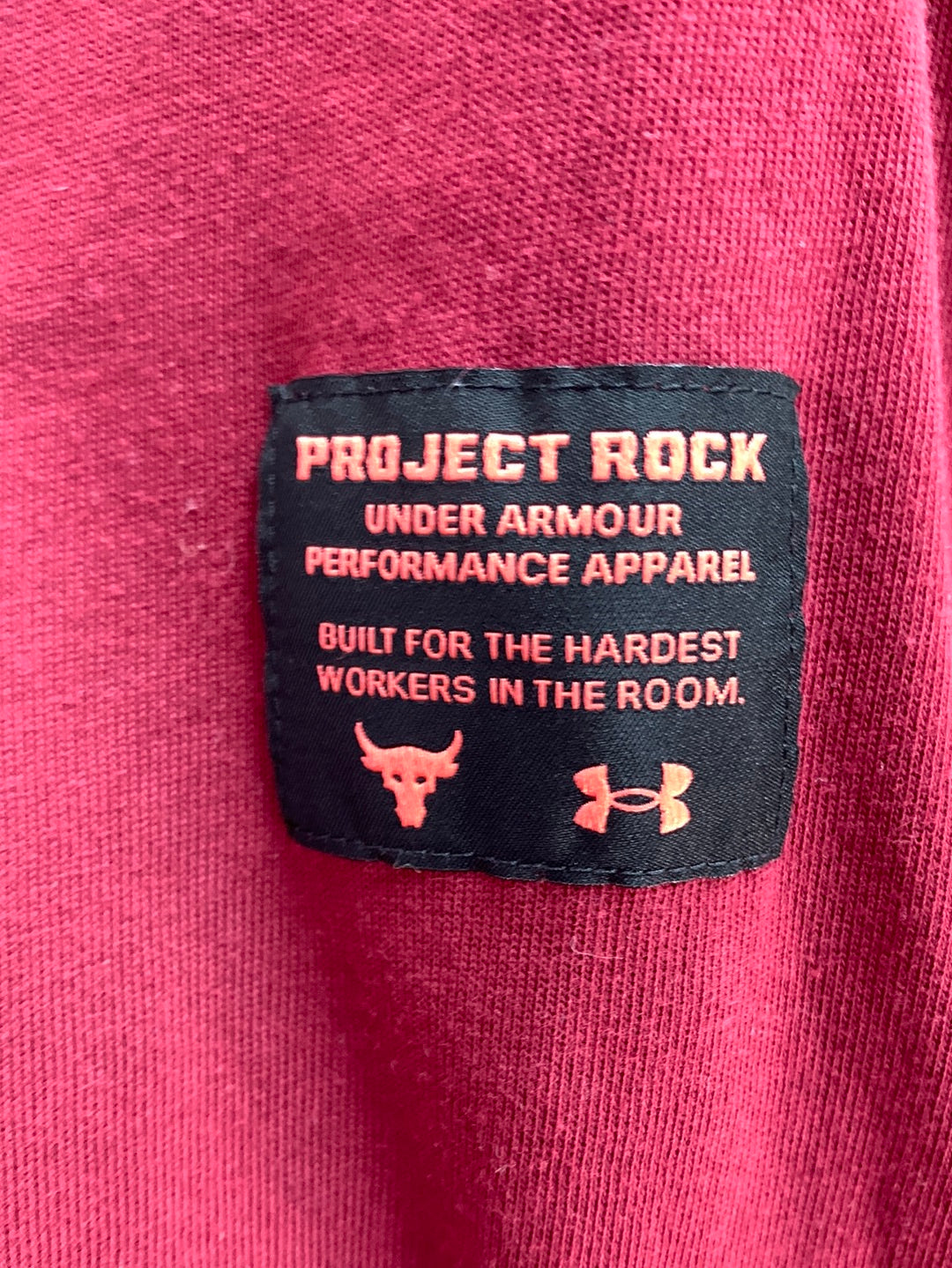 UNDER ARMOUR dark red Bull Project Rock Loose Fit LS T-Shirt - XL