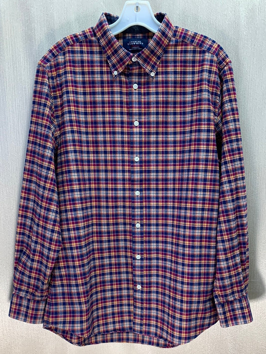 CHARLES TYRWHITT Weekend Plaid Button Down Slim Fit Flannel Shirt - L