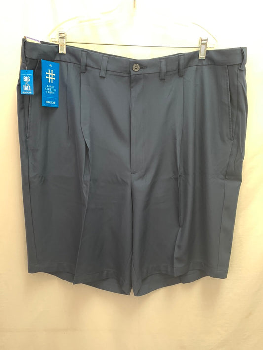 NWT - HAGGAR navy Cool 18 Pro Pleated 10.5" Golf Shorts - 48W
