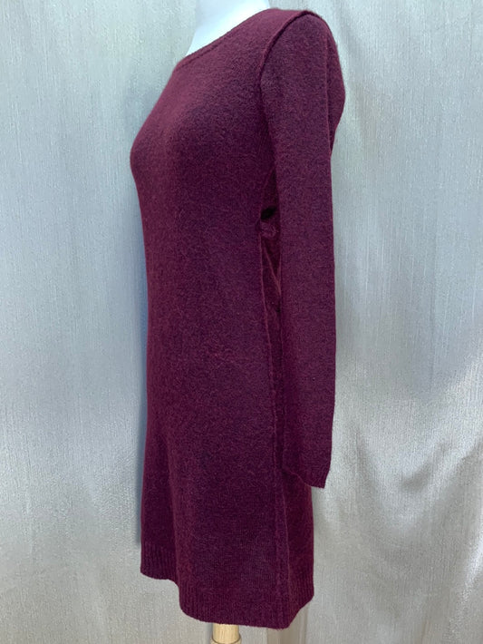 PERUVIAN CONNECTION burgundy Alpaca Blend Long Sleeve Dress - XS