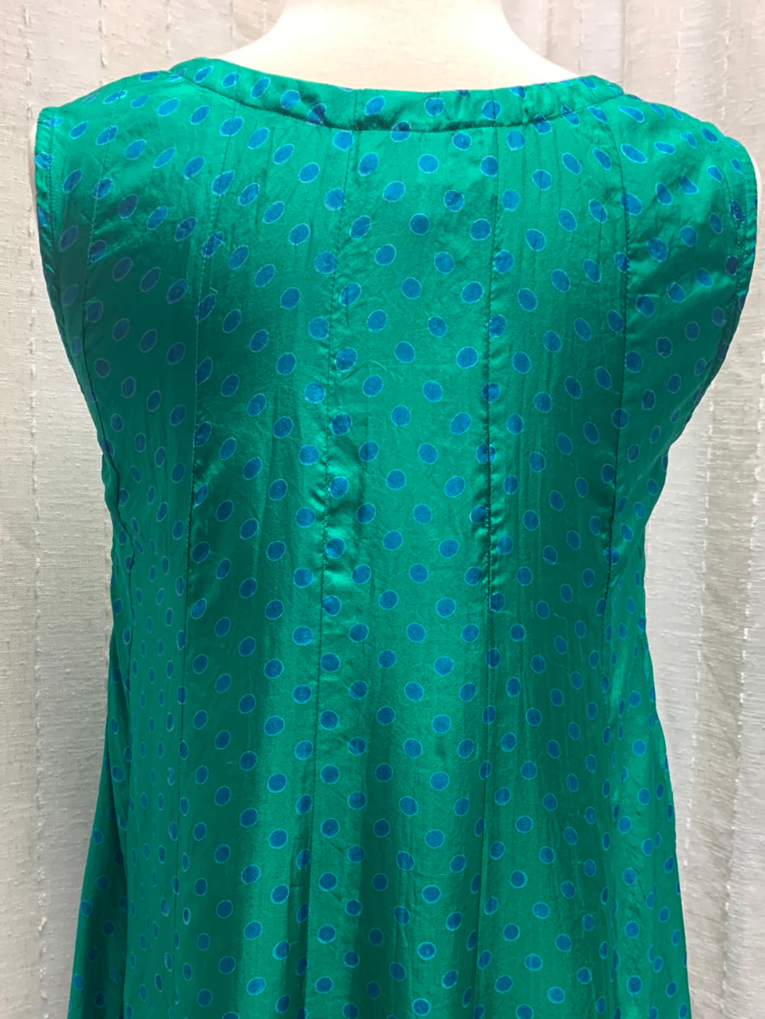 NWT - ANUPAMAA ANTHROPOLOGIE green dot floral Silk Sleeveless Maxi Dress - XS