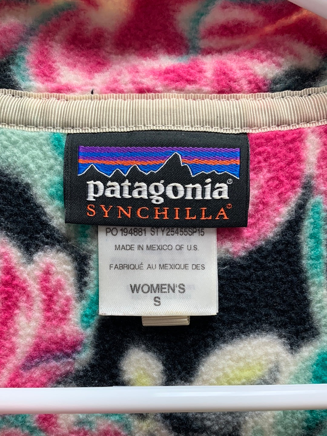 Vintage - PATAGONIA floral Print Synchilla Snap T Fleece Pullover - S