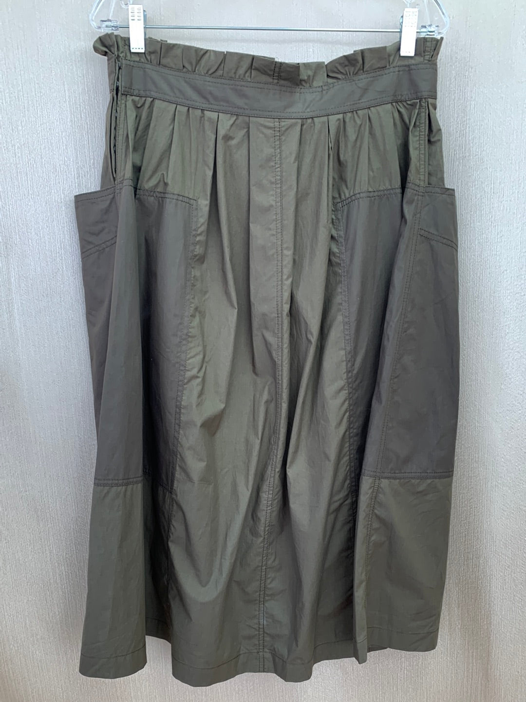 NWT - ZARA SRPLS army green Cotton Belted Cargo Midi Skirt - Large