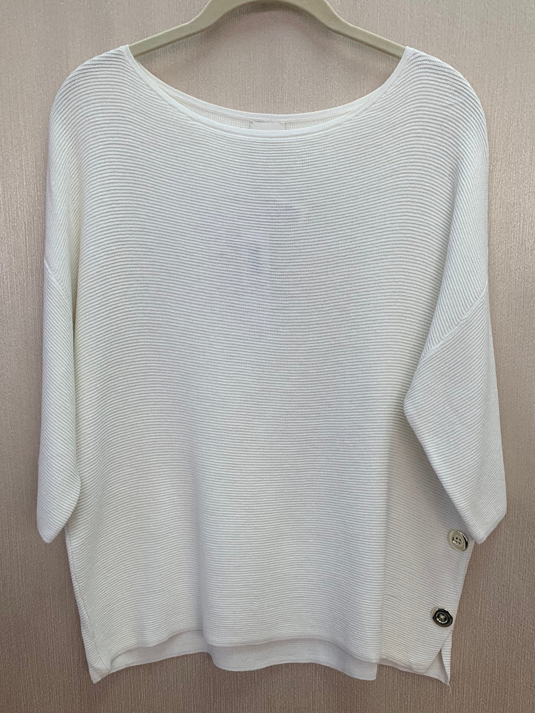 NWT - CHICO'S ecru Side Button Nicolette Pullover Sweater - 1 | 8/10 M