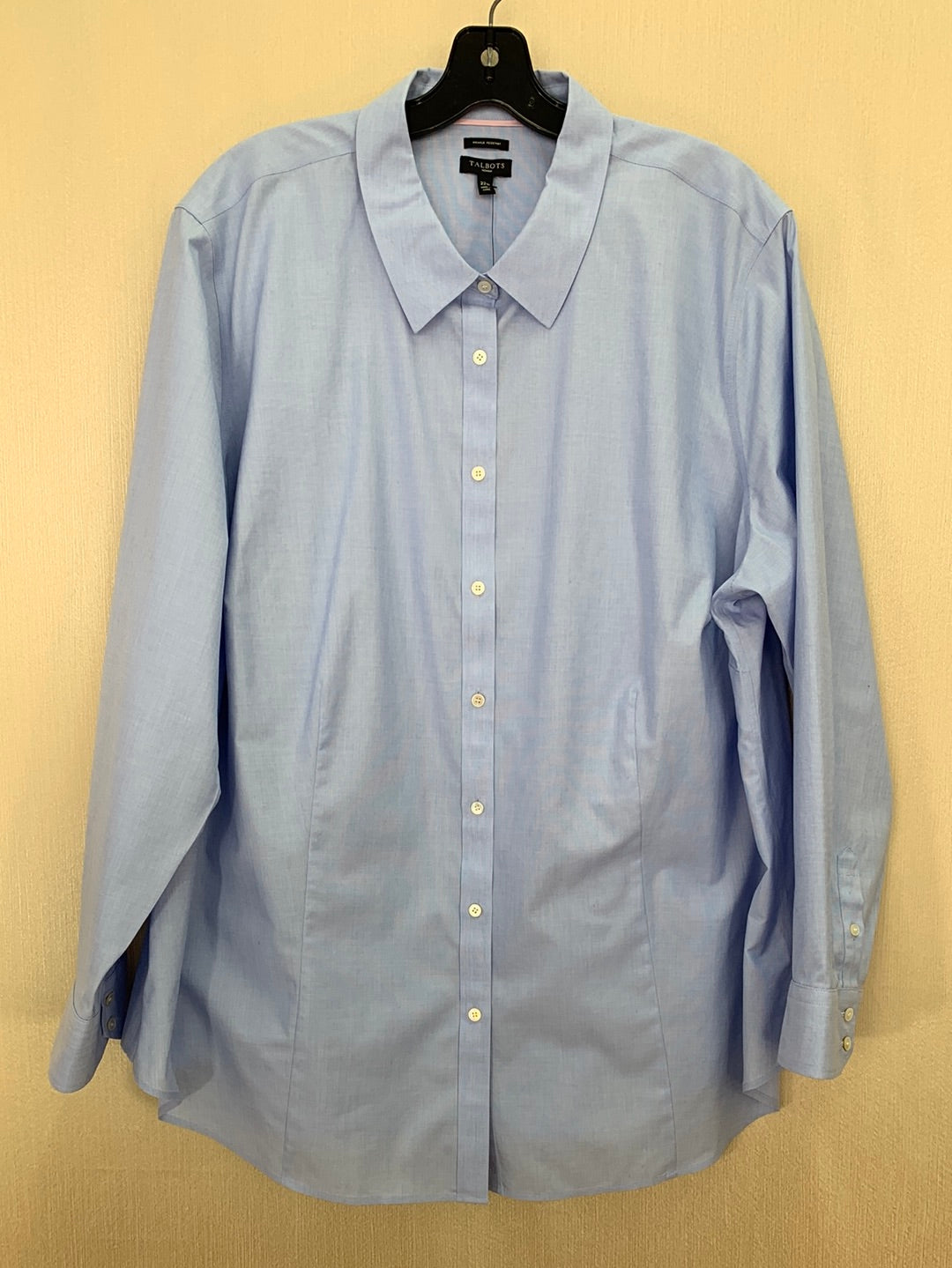 NWT - TALBOTS blue 100% Cotton Wrinkle Resistant Button Down Top - 22W