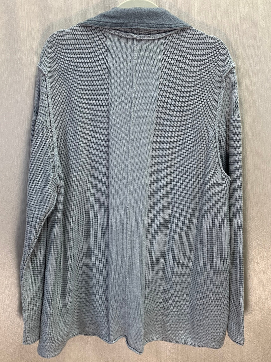 HABITAT CLOTHES gray Lagenlook Two Tone Knit One Button Cardigan - XXL