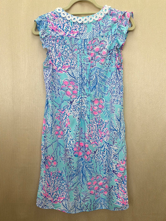 LILLY PULITZER blue Ibiza Rayon Now You Sea Me Print Joan Tunic Dress - XXS