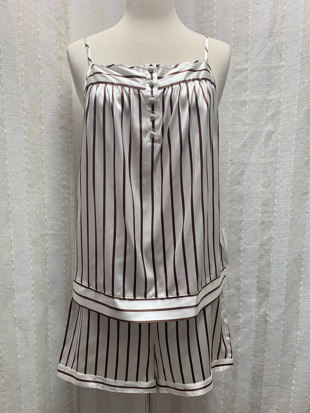 NWD - HAVEN WELL WITHIN brown stripe Washable Silk Pajama Set - Medium