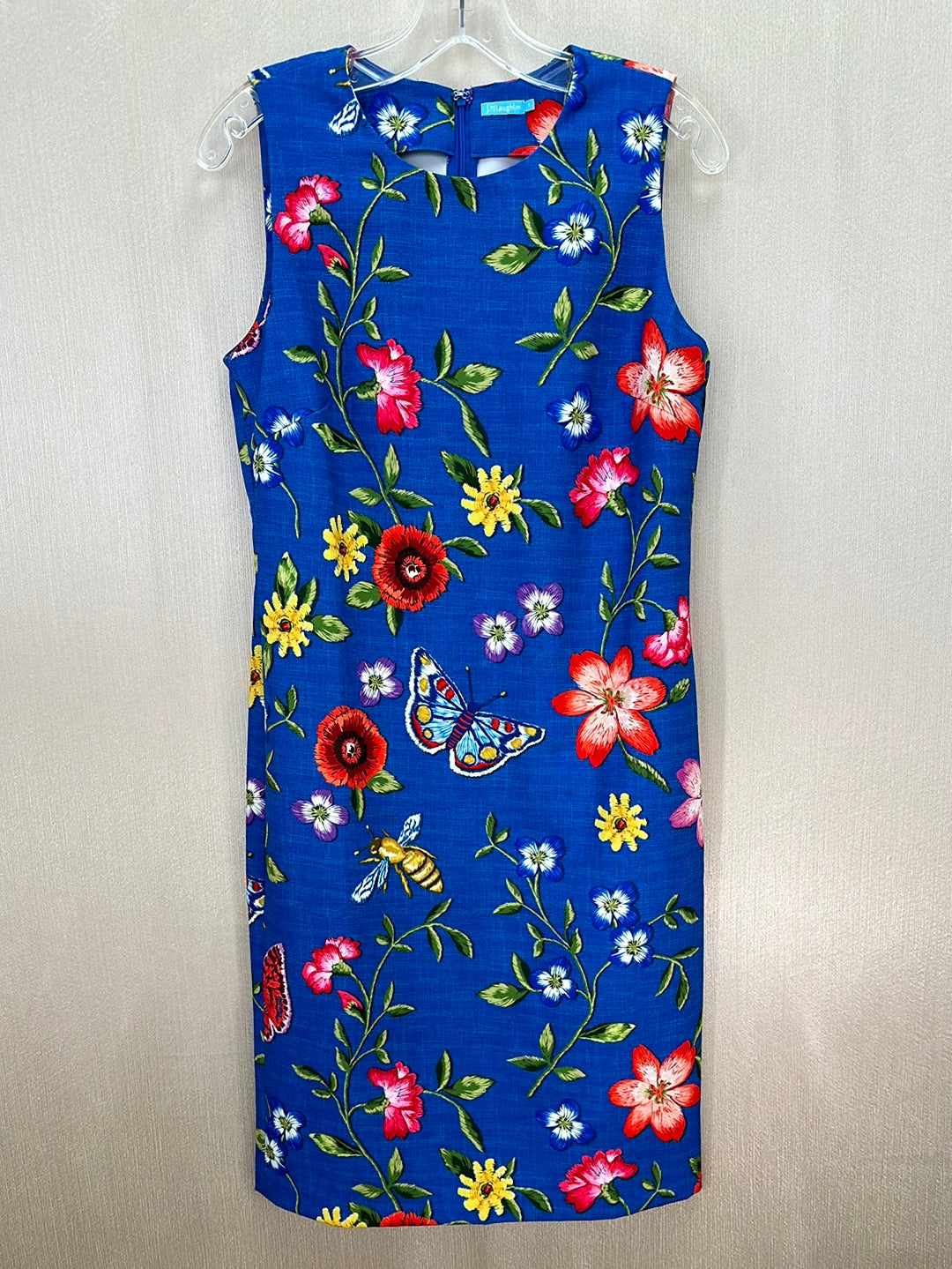 J. MCLAUGHLIN blue multi bright Floral Sleeveless Sheath Dress - 4