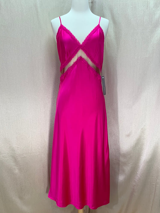 NWT - CAMI NYC ANTHROPOLOGIE neon pink Silk Delfina Slip Dress - L