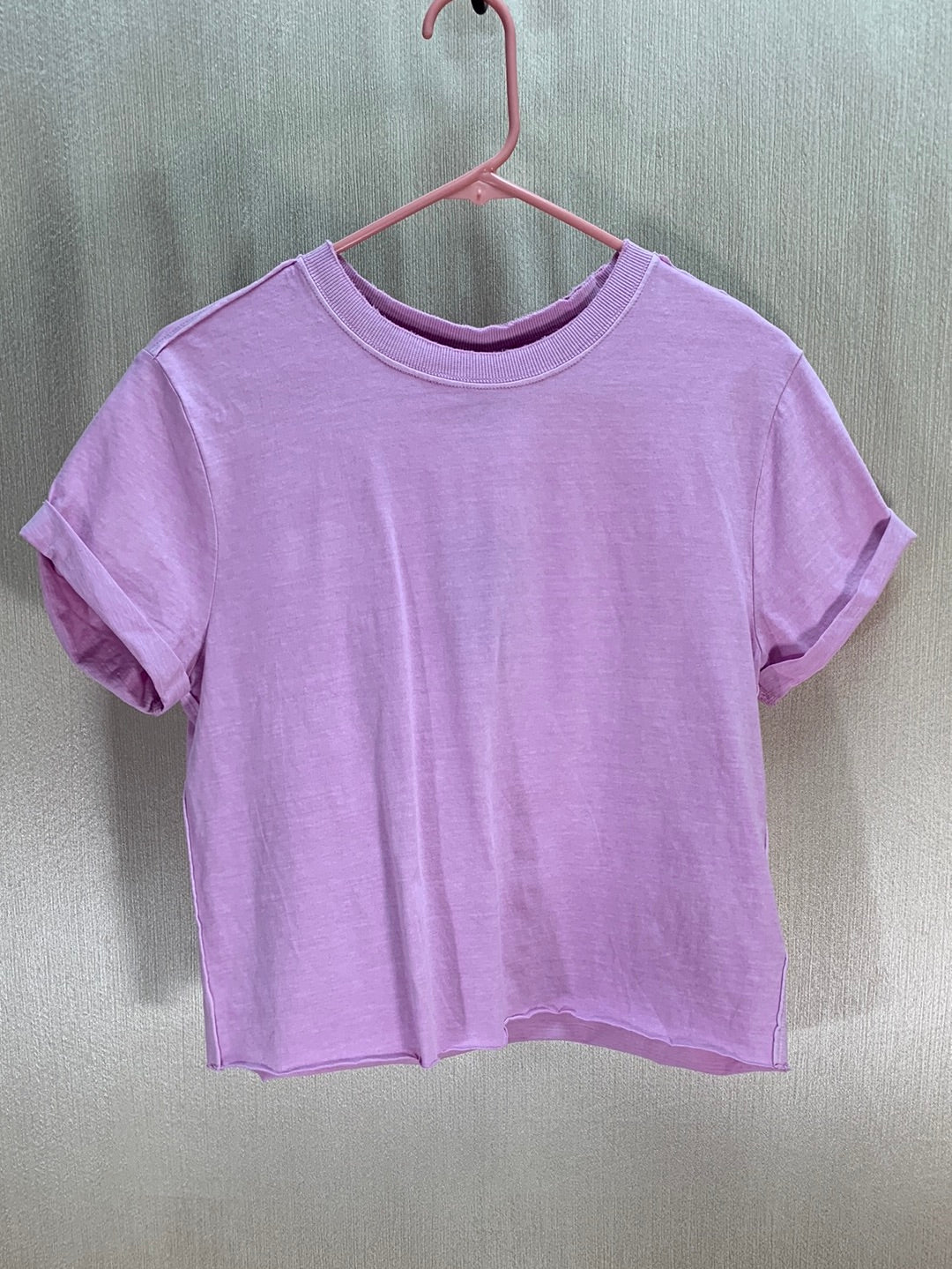NWT - WILD FABLE lavender Cropped Short Sleeve Crew Neck T-Shirt Top - S
