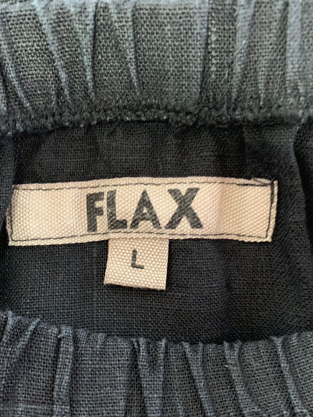 FLAX black Linen 32.5" Long Midi Maxi Pull On Skirt - L