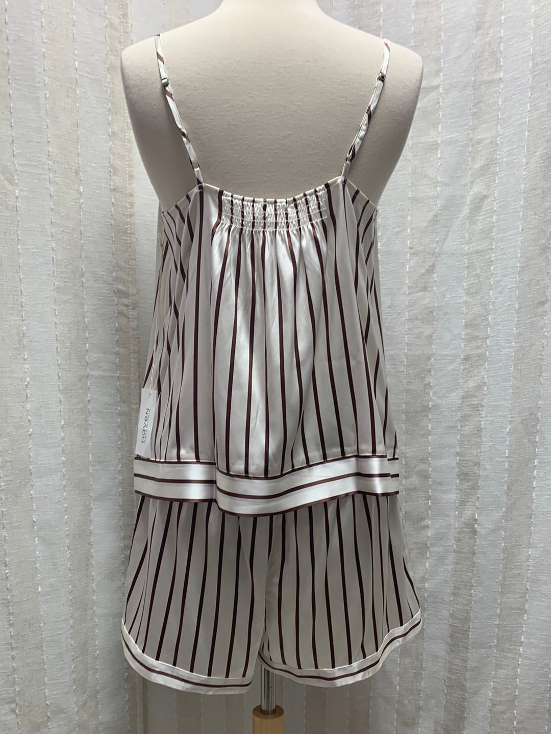NWD - HAVEN WELL WITHIN brown stripe Washable Silk Pajama Set - Medium