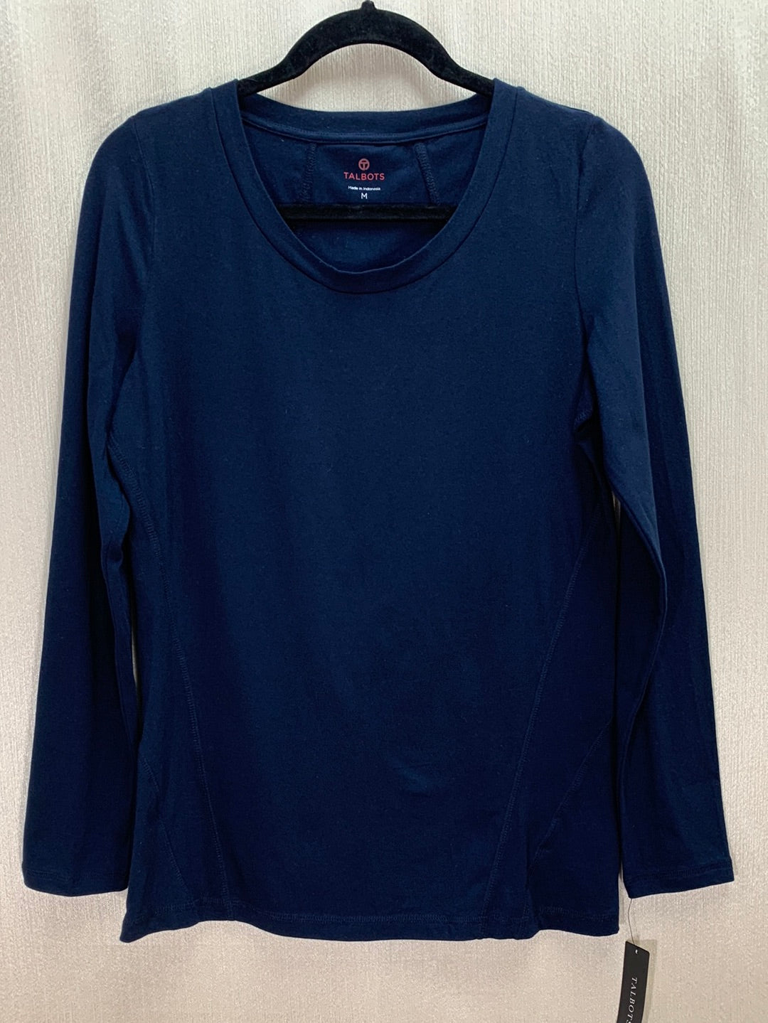 NWT - T by TALBOTS navy Cotton Modal Long Sleeve Top - M