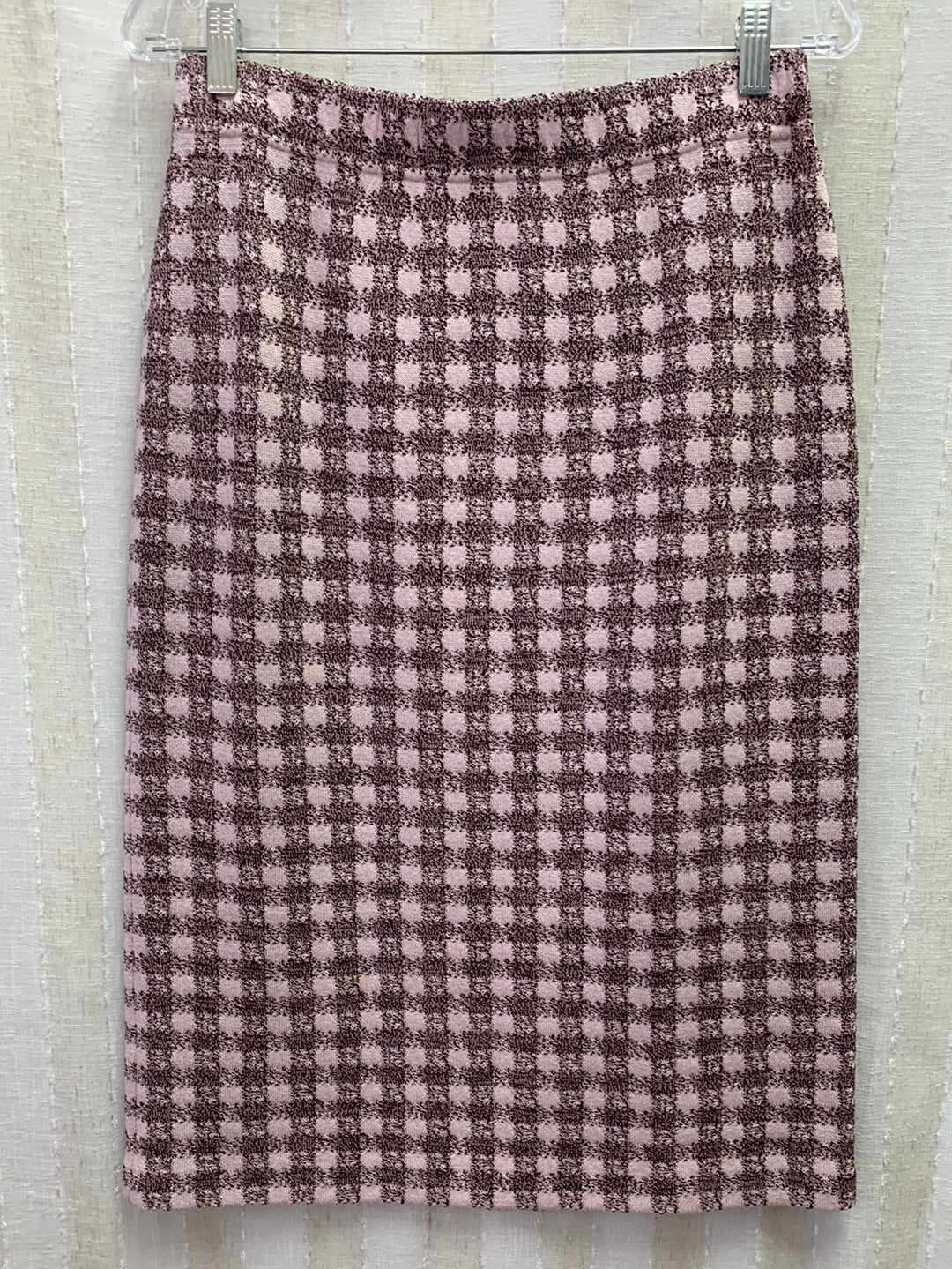 ST JOHN COLLECTION / MARIE GRAY pink brown Knit Texture Pull On Midi Skirt - 10