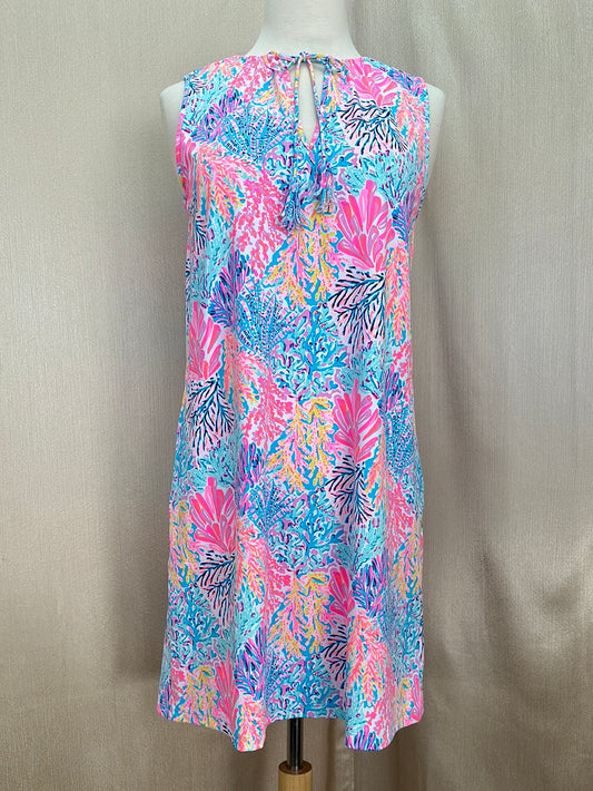LILLY PULITZER pink blue Nylon Blend Splashdance Johana Coverup Dress - S