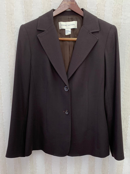 DONCASTER brown 100% Wool (lined) Jacket & Pants 2 pc Pantsuit - 12