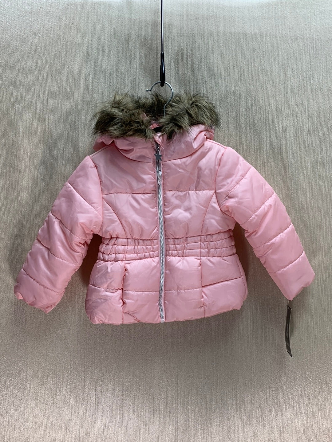 NWT - R 1881 by S. ROTHSCHILD pink Faux Fur Puffer Hooded Jacket - 2T