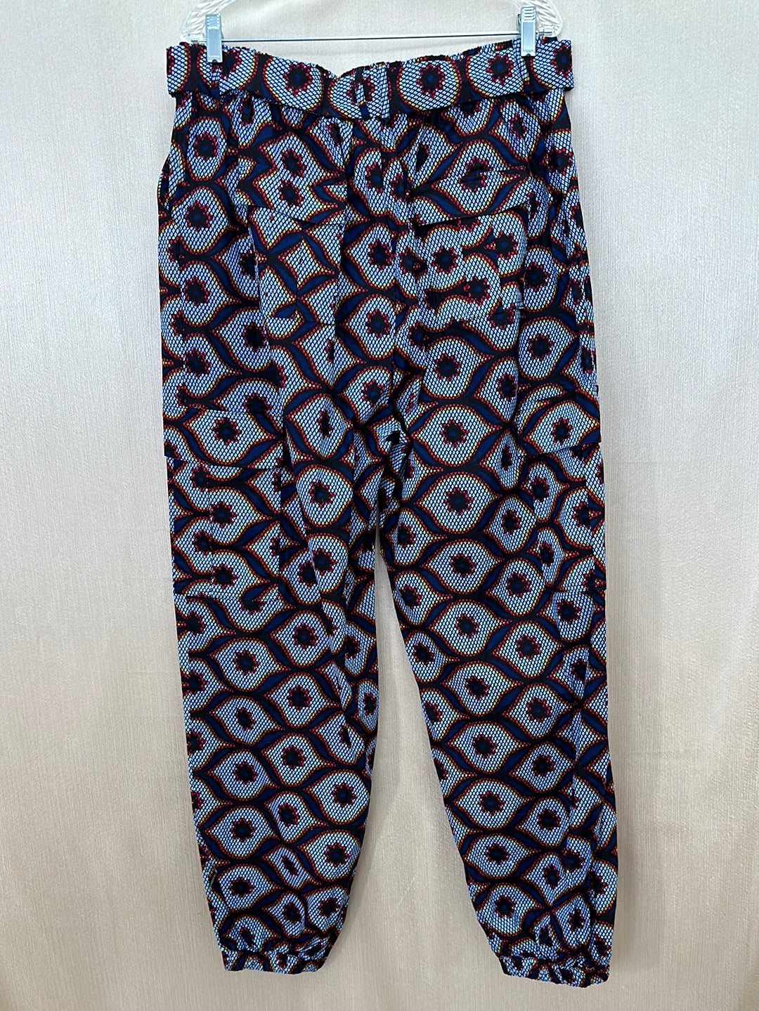 NWT - MAE OTTI blue print 100% Cotton Funbi African Joggers Pants - XXL