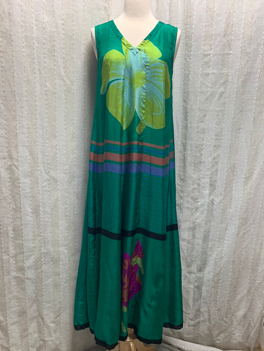 NWT - ANUPAMAA ANTHROPOLOGIE green dot floral Silk Maxi Dress - XS