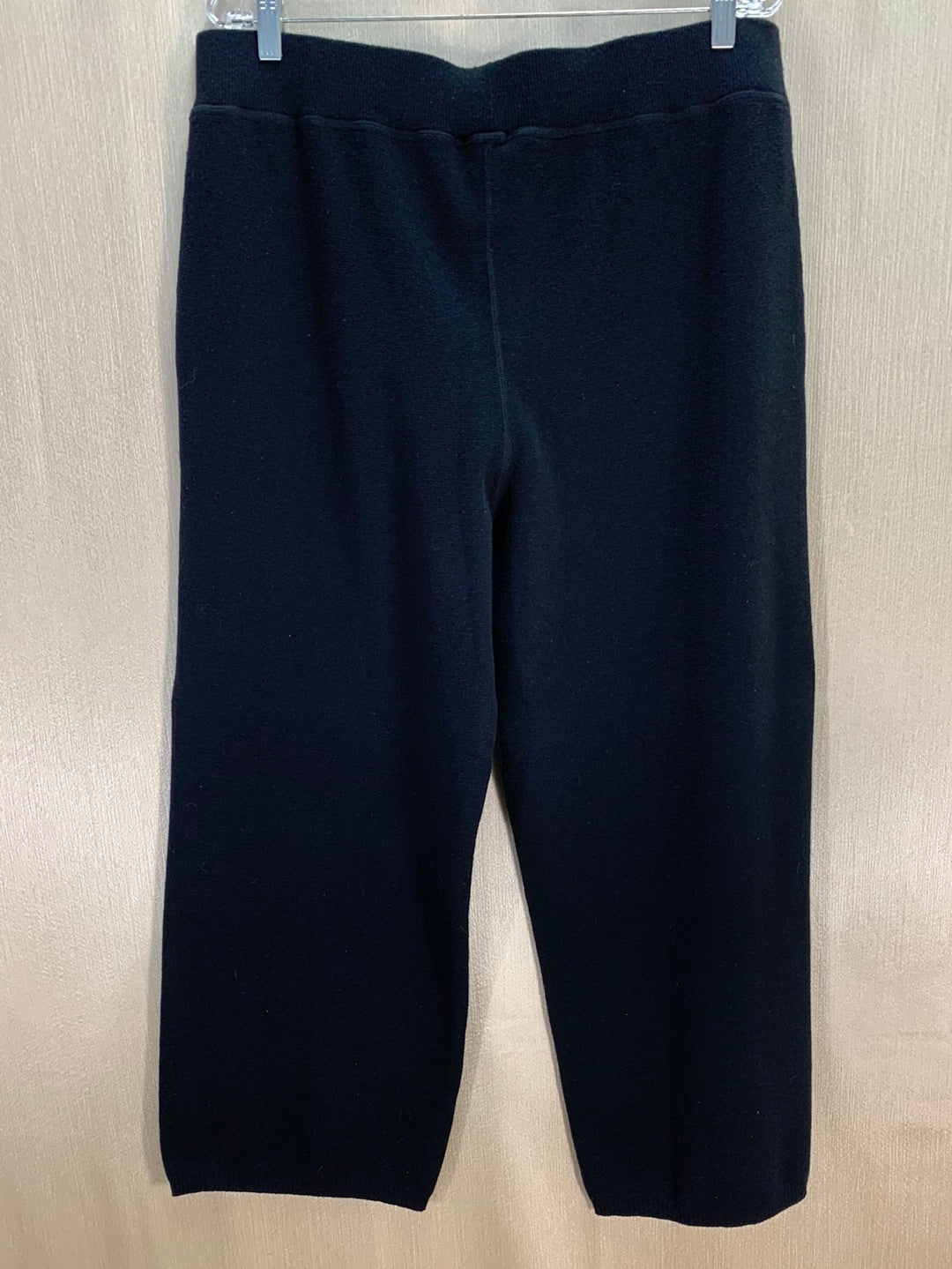 NWT - J. CREW black Wool Cotton Pull On Wide Leg Sweater Pants - XL