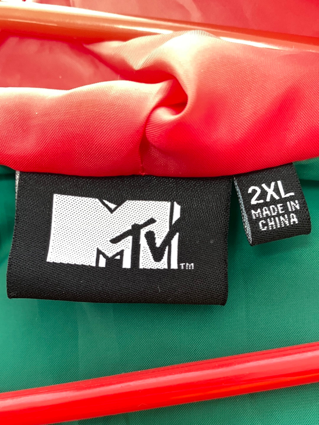 MTV 2020 Viacom Official Colorblock Windbreaker Full Zip Hoodie Jacket - 2XL