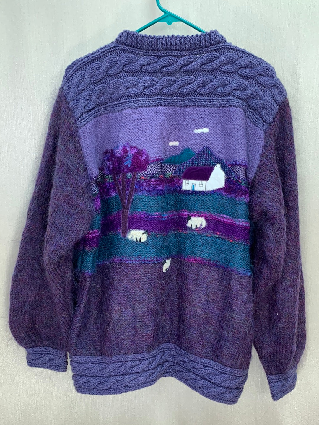 VTG - ROSEMARIE B purple Mohair Wool Farm Cardigan Sweater - XL/XXL