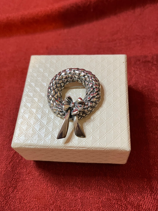 Vintage Breakell Sterling Wreath Brooch