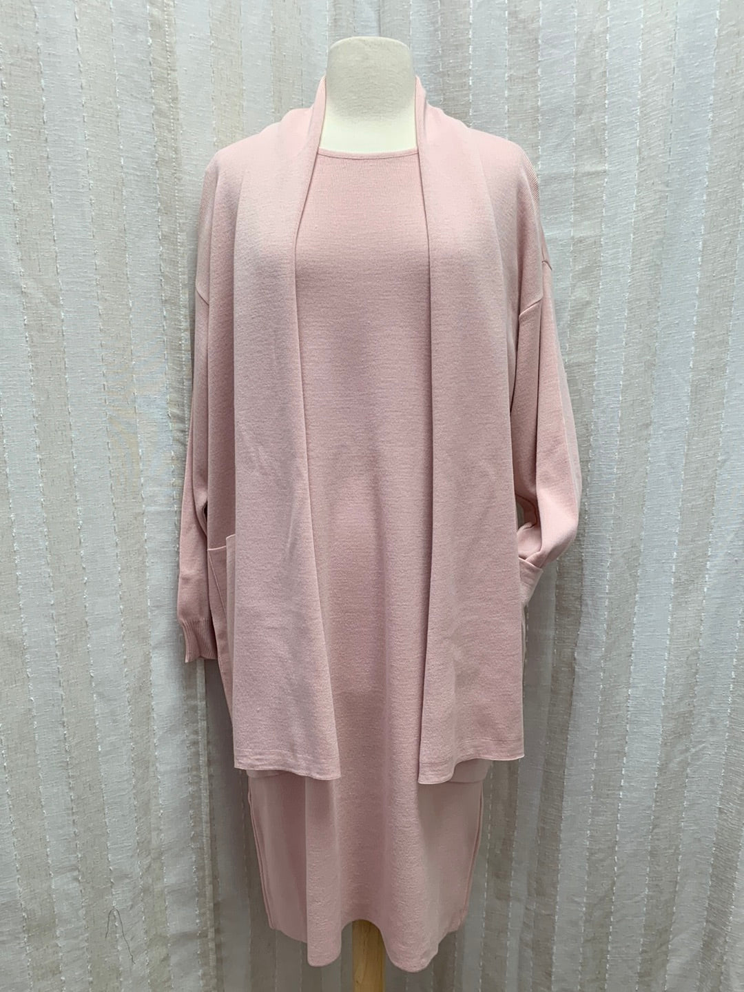 NWOT - GISPA pink Wool Blend Short Sleeve Shift Shirt Dress