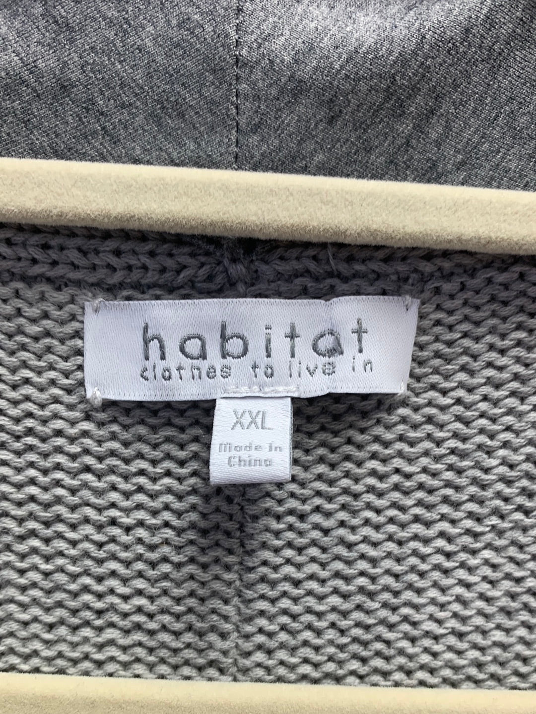HABITAT CLOTHES gray Lagenlook Two Tone Knit One Button Cardigan - XXL