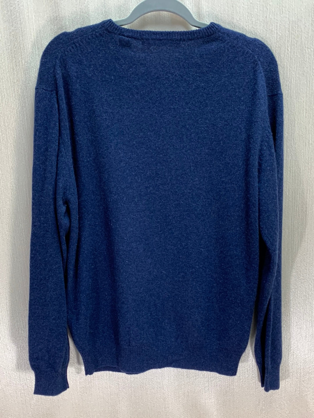 NWT - NORTHERN ISLES navy blue 100% Cashmere V-Neck Sweater - S