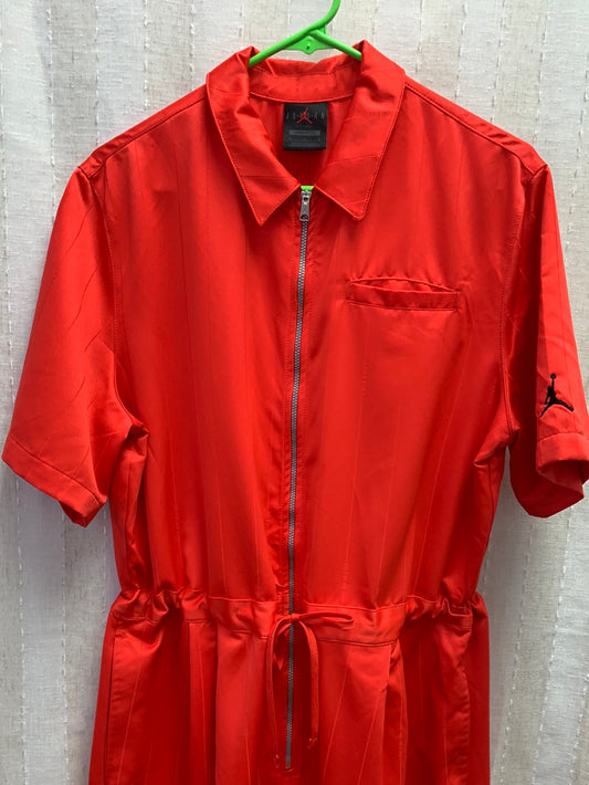 NWD - NIKE AIR JORDAN red stripe Loose Wide Leg Flight Jumpsuit - Medium
