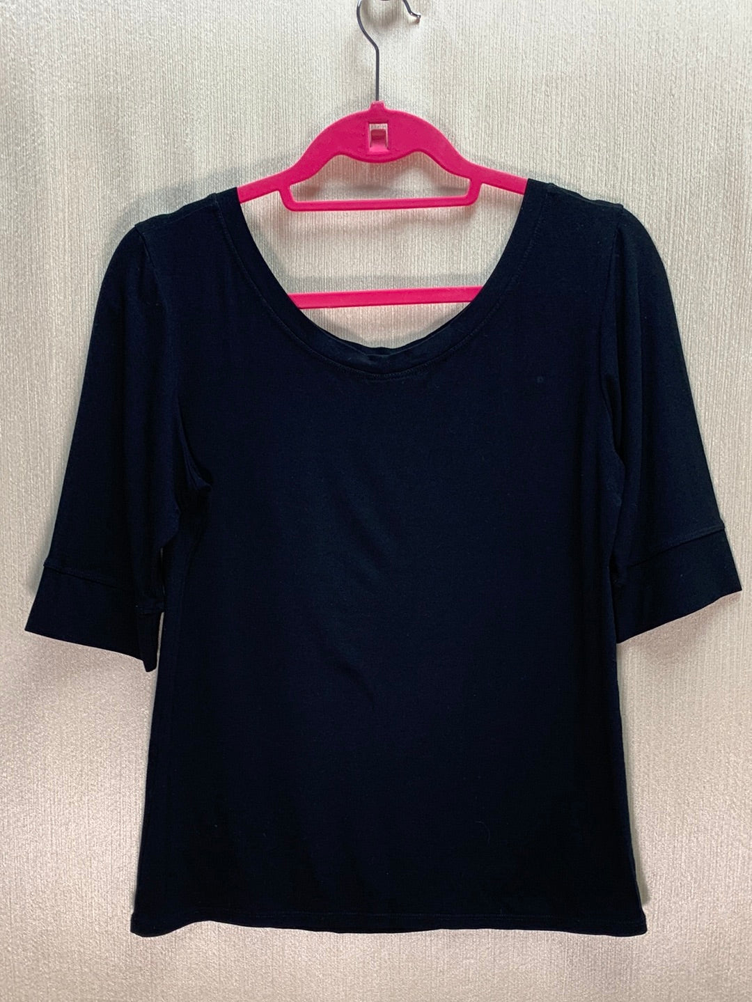 SALAAM black Rayon Blend Short (Half) Sleeve Ballet Tee Shirt - L