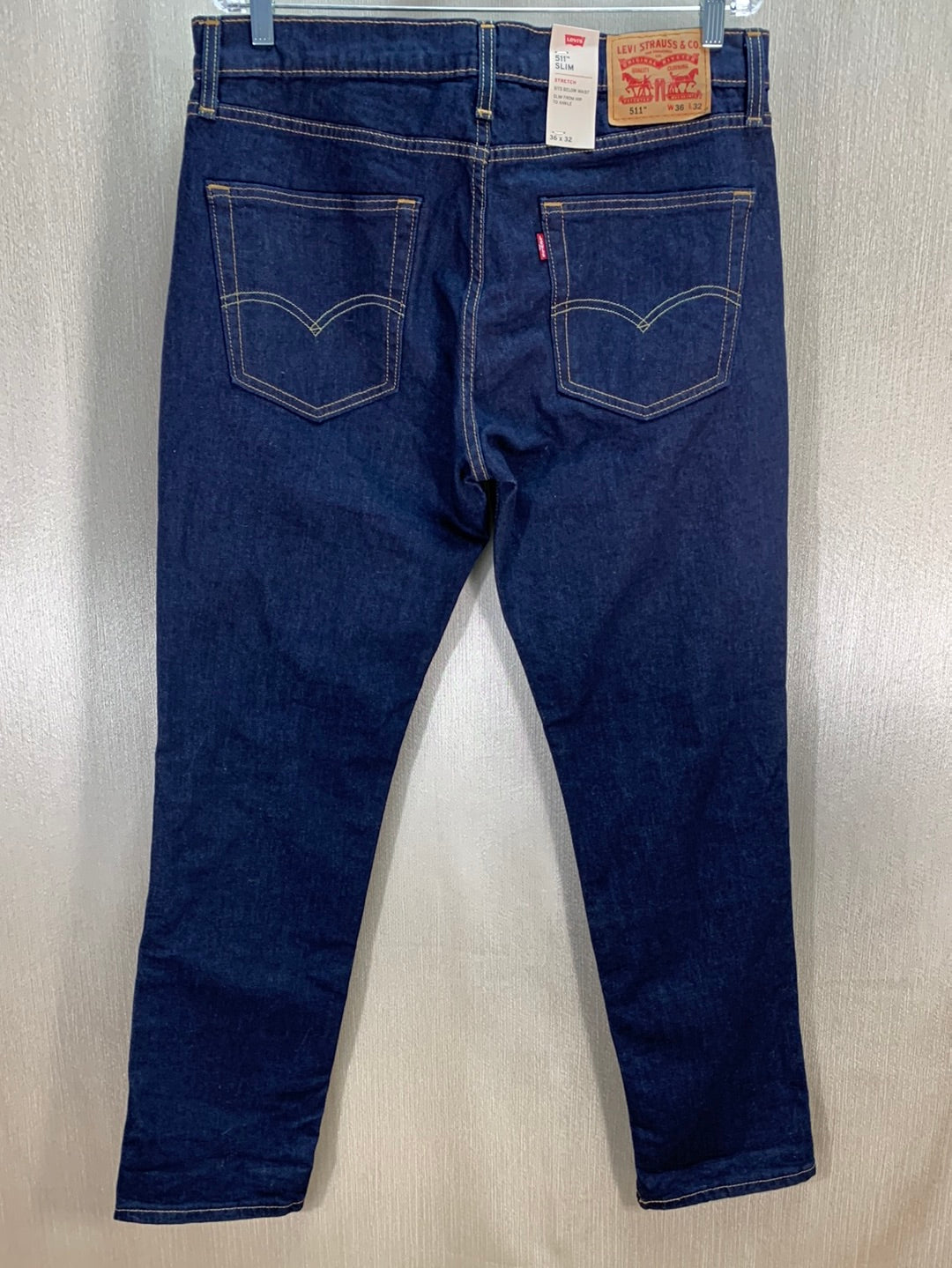 NWT - LEVI'S dark hollow dark wash Stretch 511 Slim Fit Jeans - 36x32