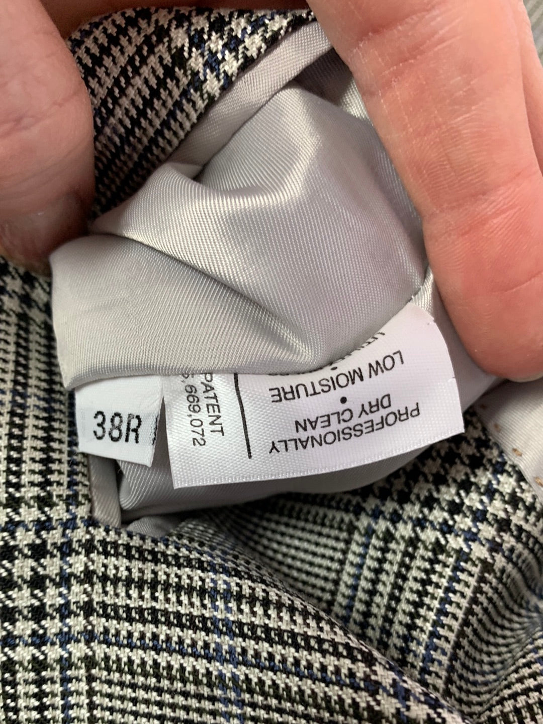 NWT - HART SCHAFFNER MARX black grey Glen Plaid Silk Wool Blazer - 38R