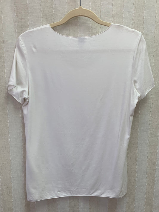 ARMANI COLLEZIONI white Soft Knit Short Sleeve Top - 12