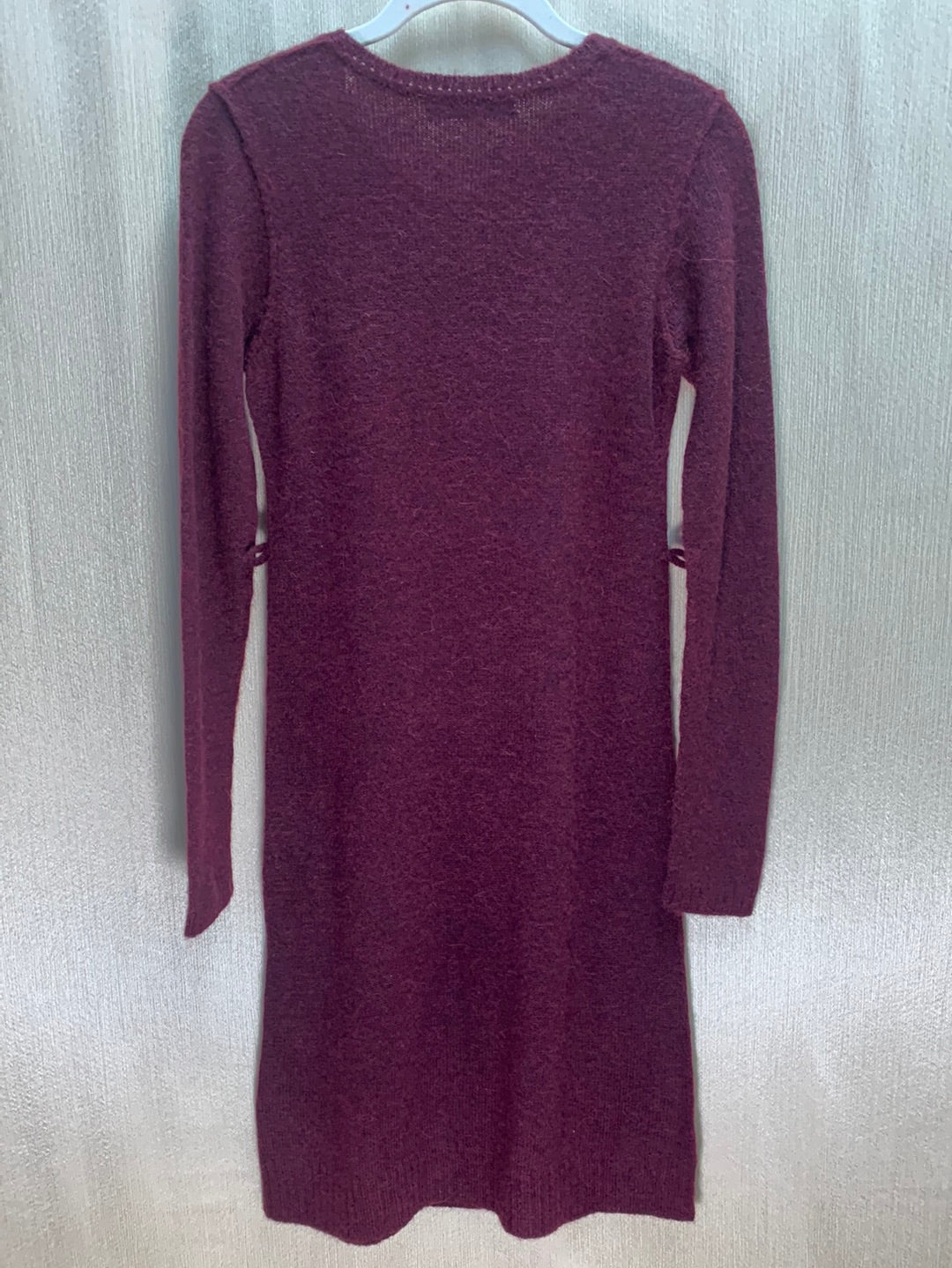 PERUVIAN CONNECTION burgundy Alpaca Blend Long Sleeve Dress - XS