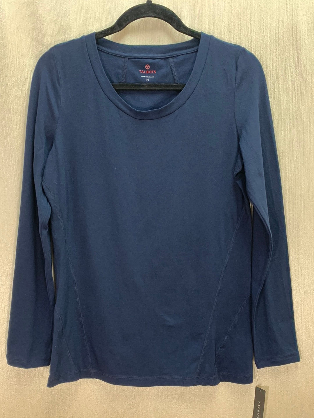 NWT - T by TALBOTS navy Cotton Modal Long Sleeve Top - M