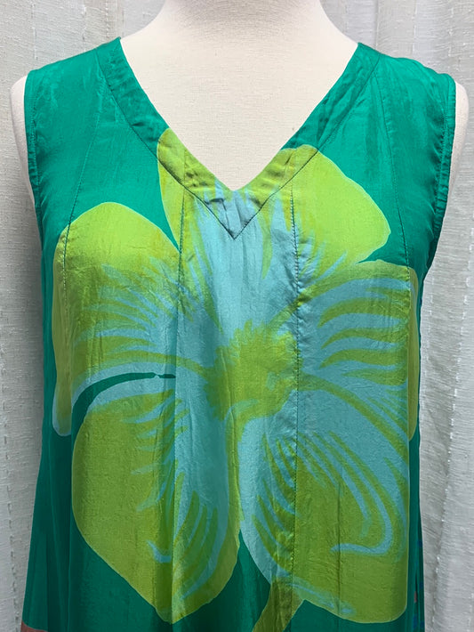 NWT - ANUPAMAA ANTHROPOLOGIE green dot floral Silk Maxi Dress - XS