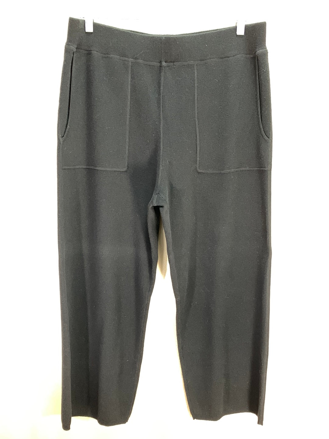 NWT - J. CREW black Wool Cotton Pull On Wide Leg Sweater Pants - XL